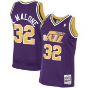 Maillot Utah Jazz Karl Malone NO 32 Mitchell & Ness 1991-92 volet